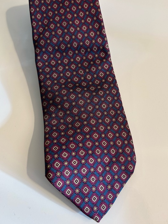Brooks Brothers Other - Brooks Brothers Makers All Silk Made in USA Tie Blue with Geometric Print